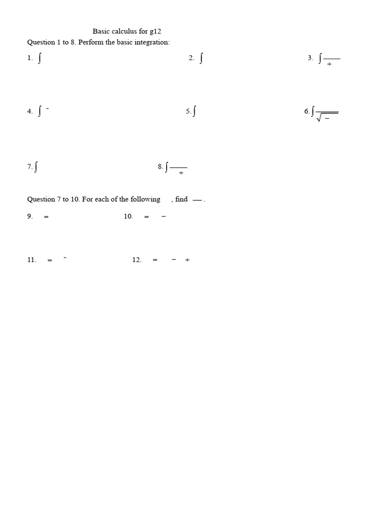 Basic Calculus Integration and Derivatives | PDF
