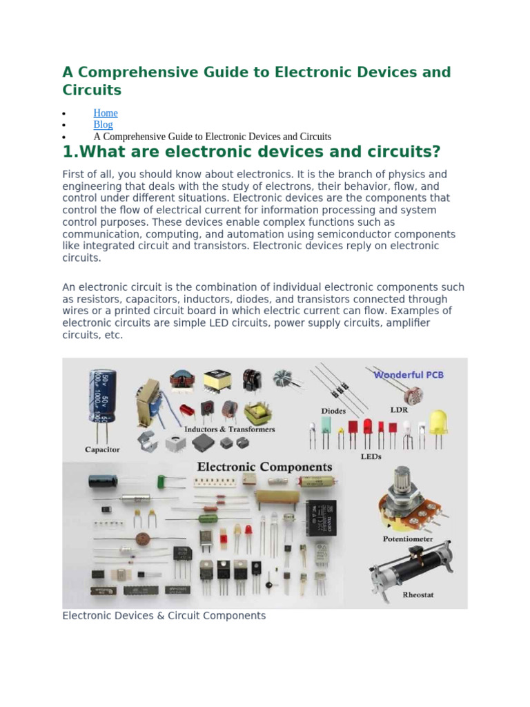 Guide to Electronic Devices & Circuits | PDF | Electronics | Electronic ...