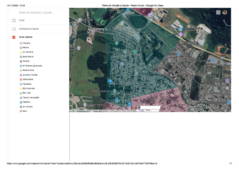 Rede de Atenção a Saúde - Passo Fundo - Google My Maps | PDF