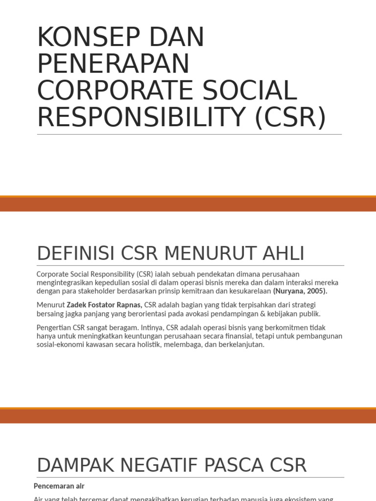 Penerapan Corporate Social Responsibility | PDF