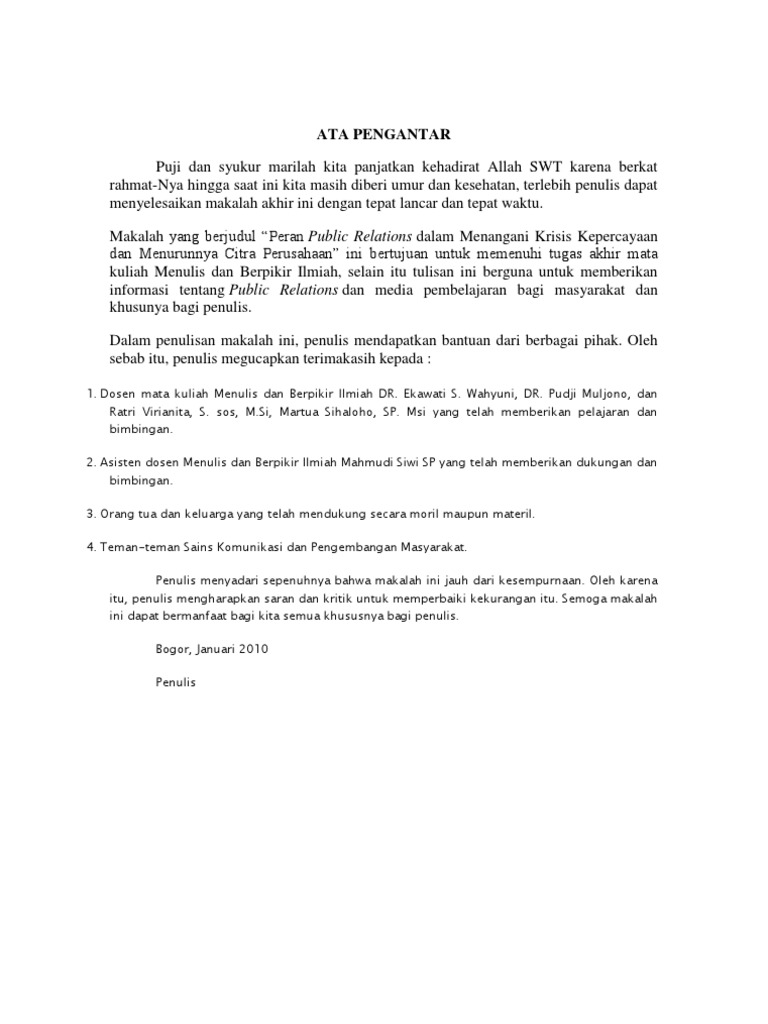 Makalah Tentang Public Relation
