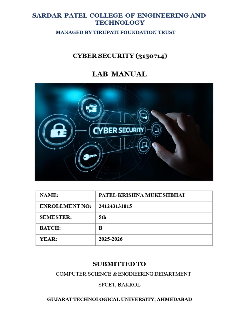 Cyber Security Lab Manual - SPCET 2025 | PDF