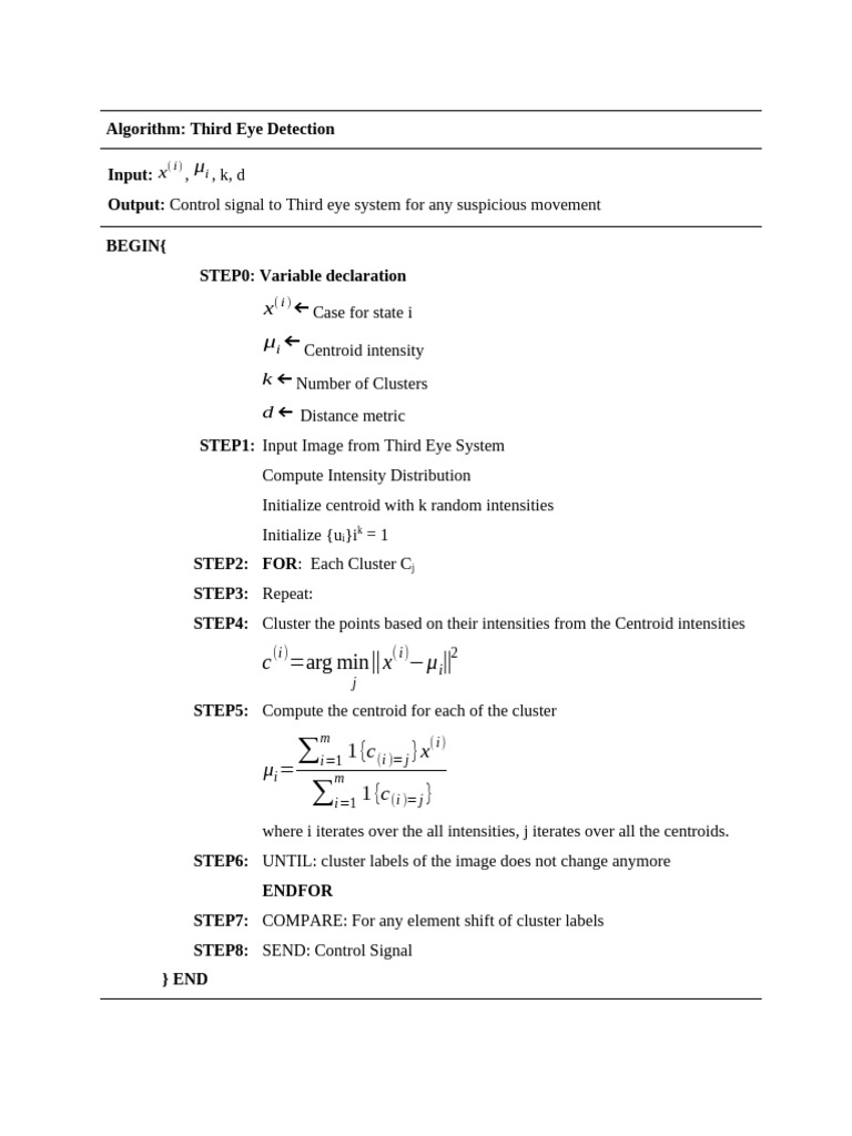 Algorithm Third Eye System | PDF