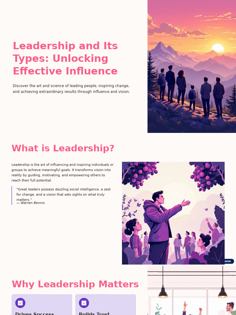 Leadership and Its Types Unlocking Effective Influence | PDF ...