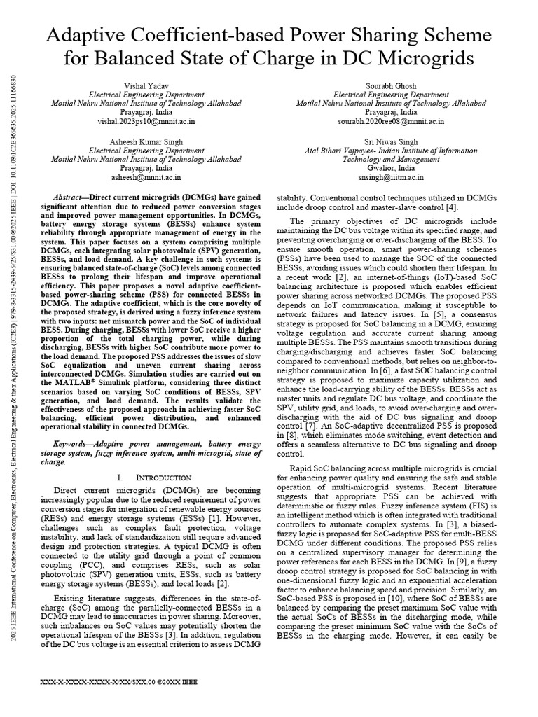 Adaptive Coefficient-Based Power Sharing Scheme For Balanced State of ...