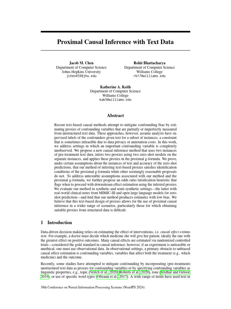 Proximal Causal Inference with Text Data | PDF | Confounding | Causality