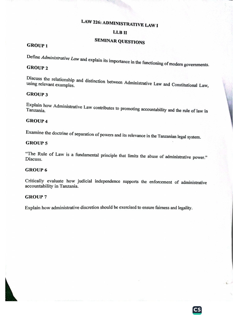 Administrative Law Group Assignment | PDF