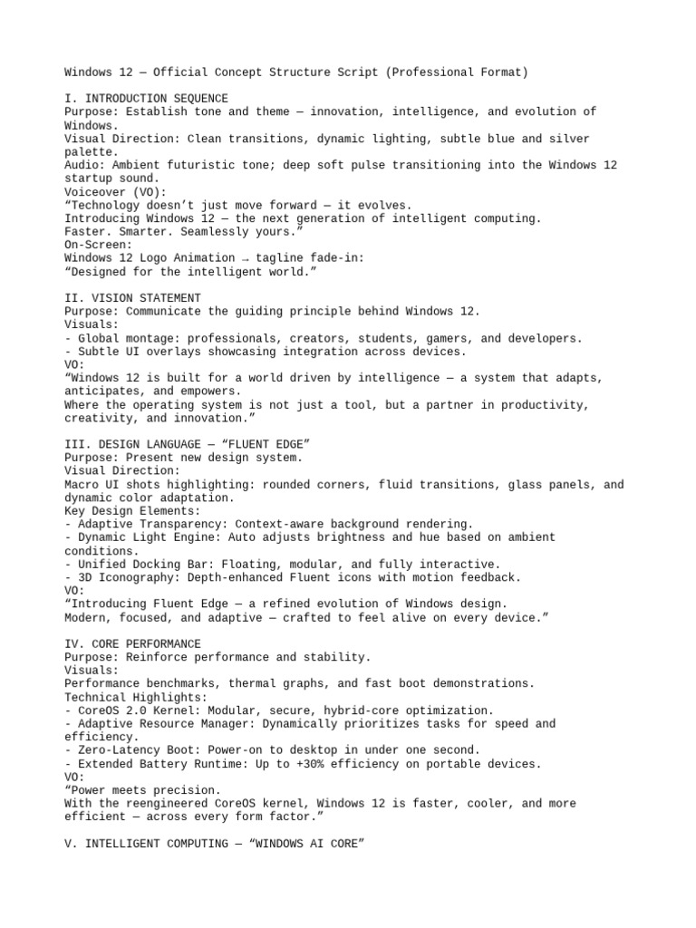 Windows 12 Concept Structure Overview | PDF | Microsoft Windows ...