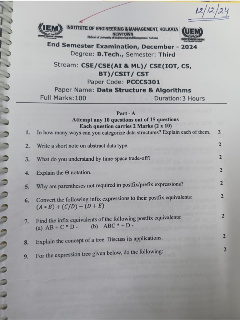 Dsa 24 3rd Sem | PDF