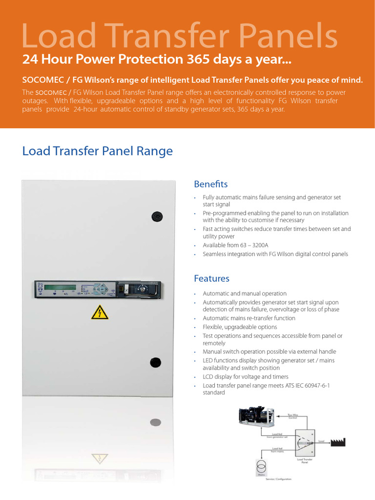 Load Transfer Panels for Power Backup | PDF | Mains Electricity | Switch