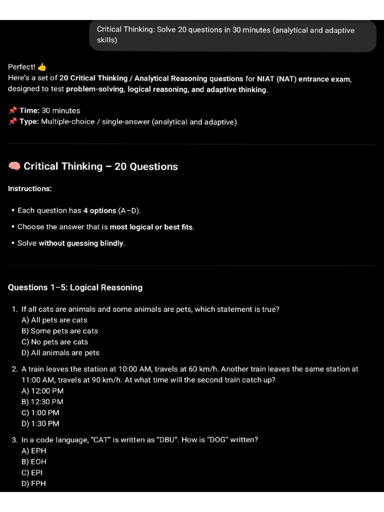 NAT exam sec 2 | PDF