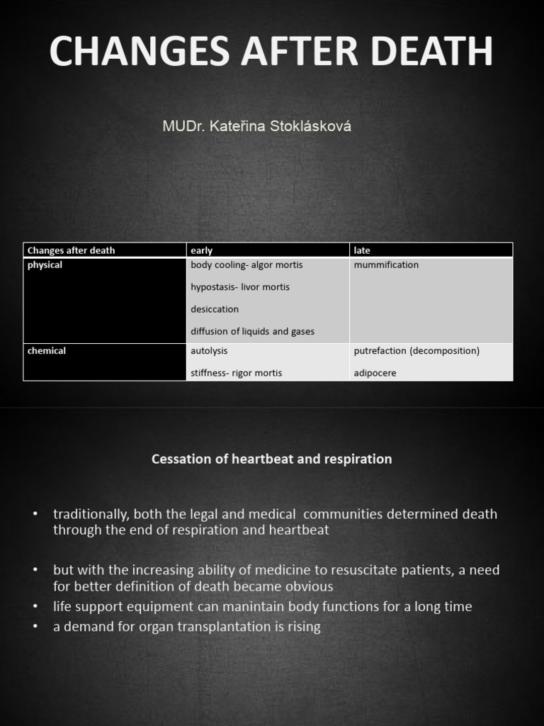Understanding Post-Mortem Changes | PDF | Decomposition | Death