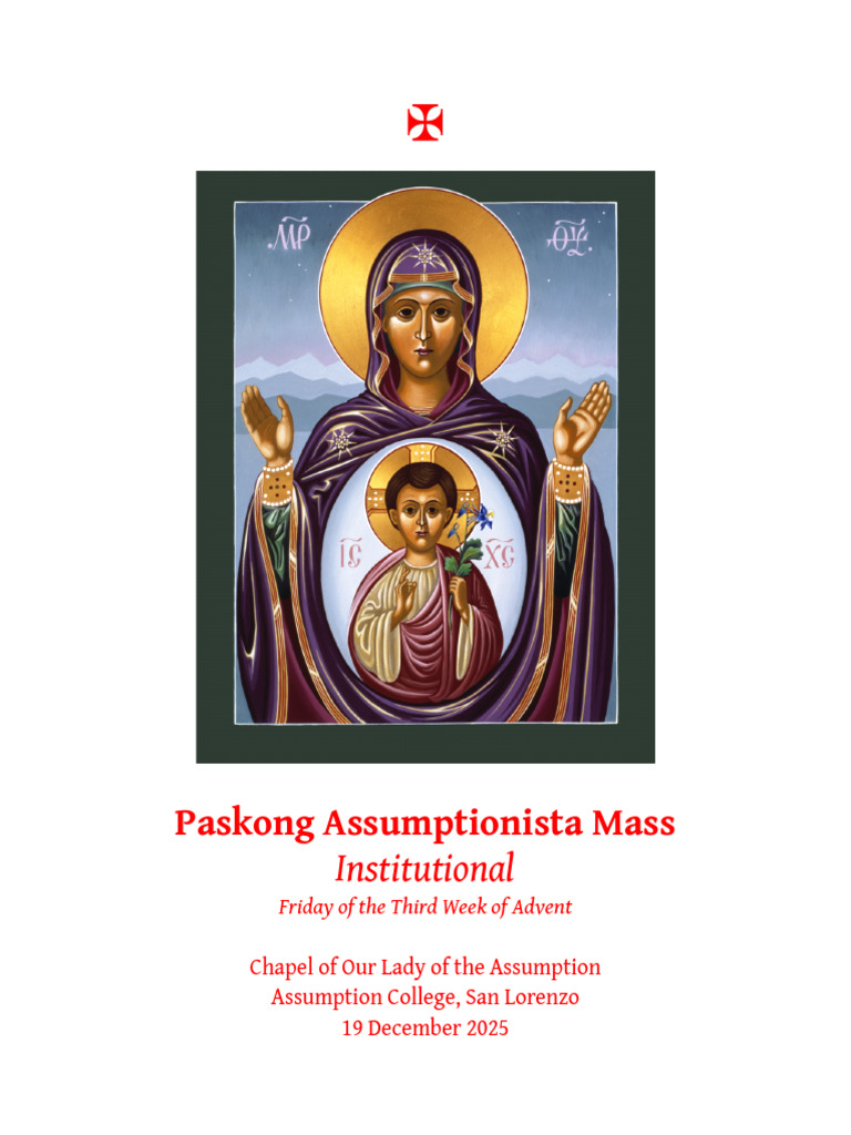 Paskong Assumptionista Mass 2025 | PDF | Lord's Prayer | Eucharist