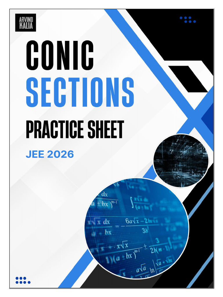 Conic Sections - Practice Sheet | PDF | Ellipse | Perpendicular