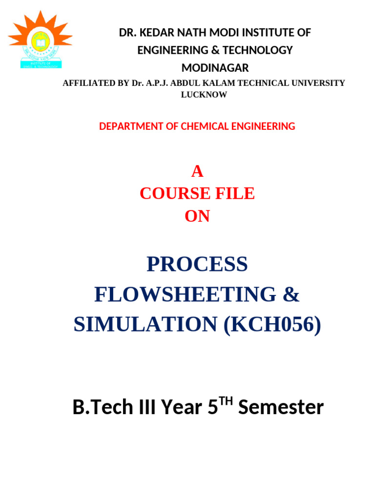 Process Flowsheeting & Simulation Course | PDF | Entropy | Second Law ...