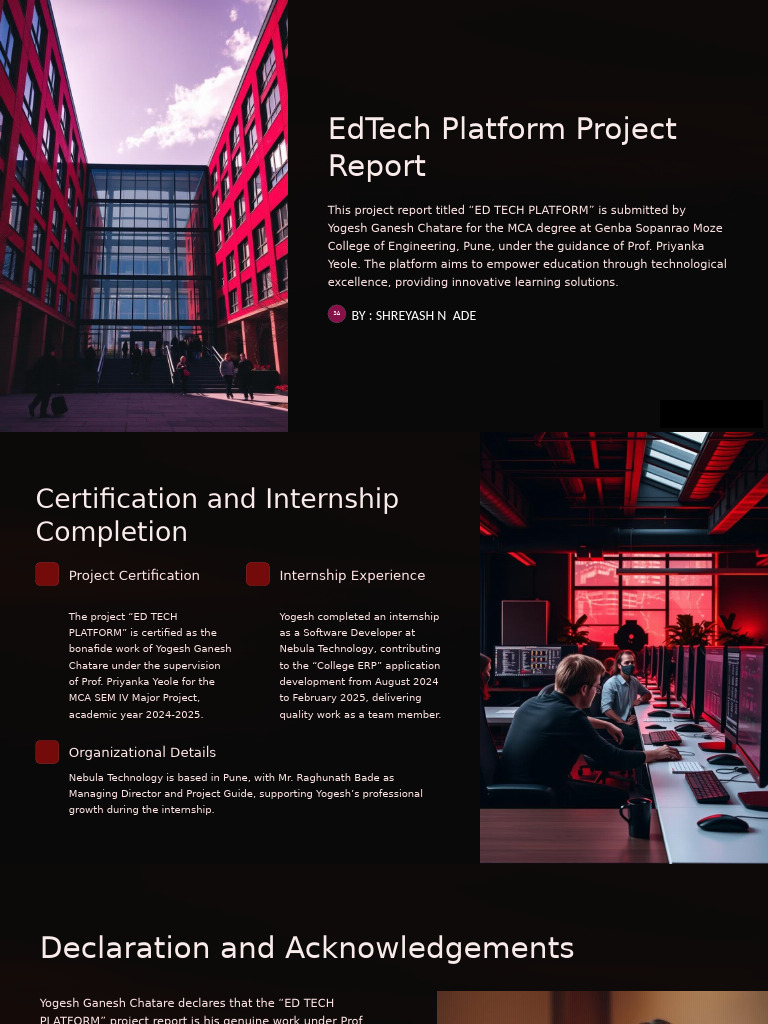 EdTech Platform Project Report 2024 | PDF | Educational Technology ...