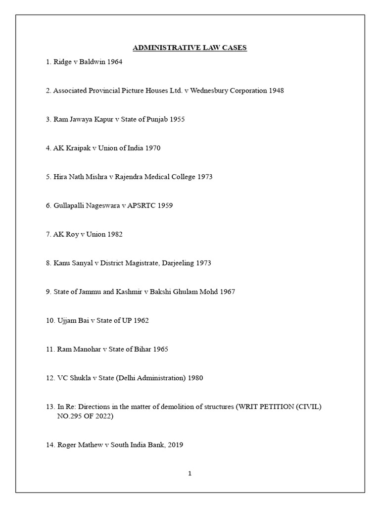 Key Administrative Law Cases Explained | PDF | Habeas Corpus | Justice