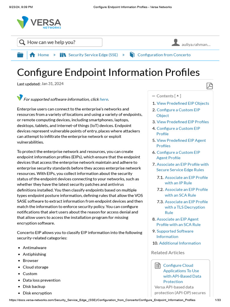 Configure Endpoint Information Profiles | PDF | Cloud Computing | Backup