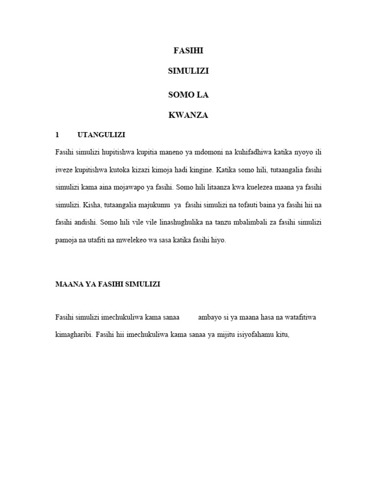 2025 Bla 4127 Fasihi Simulizi | PDF