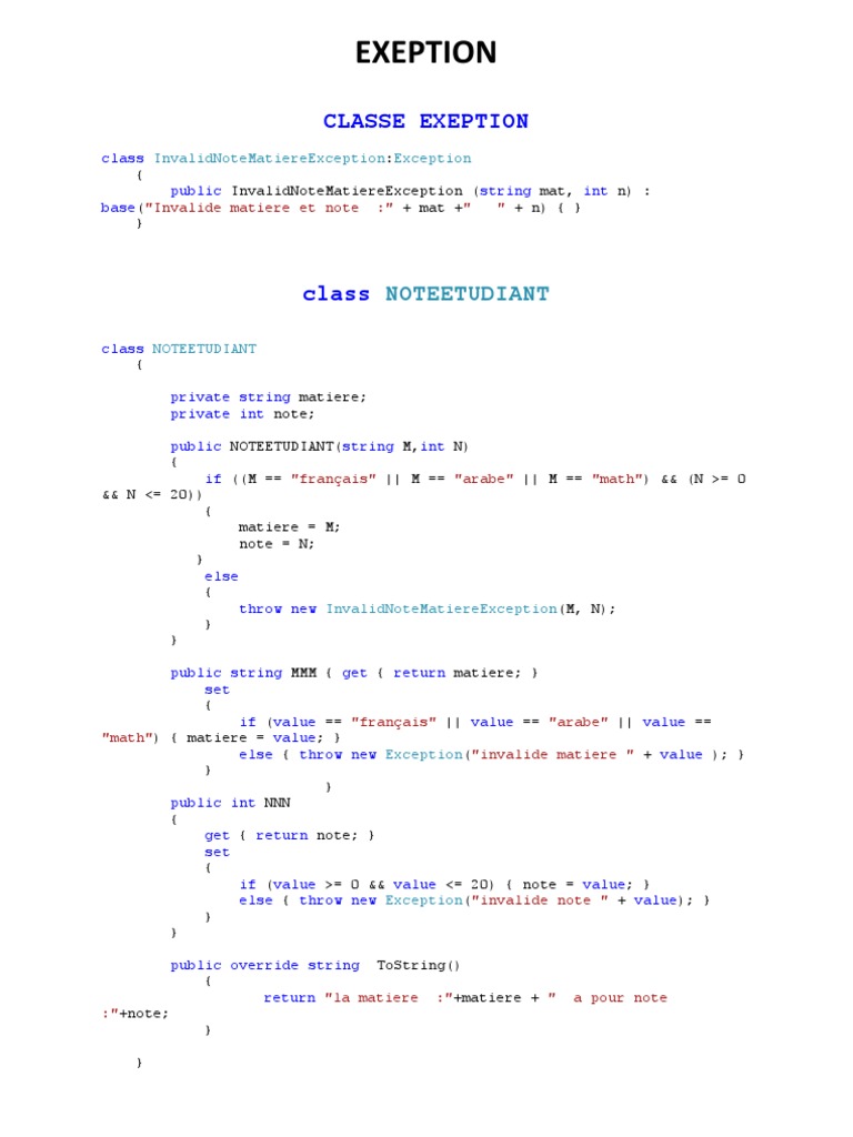 C# Exception Handling in Student Grades | PDF