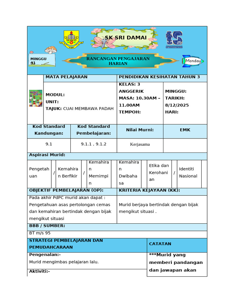 Pendidikan Kesihatan: Cuai Membawa Padah | PDF