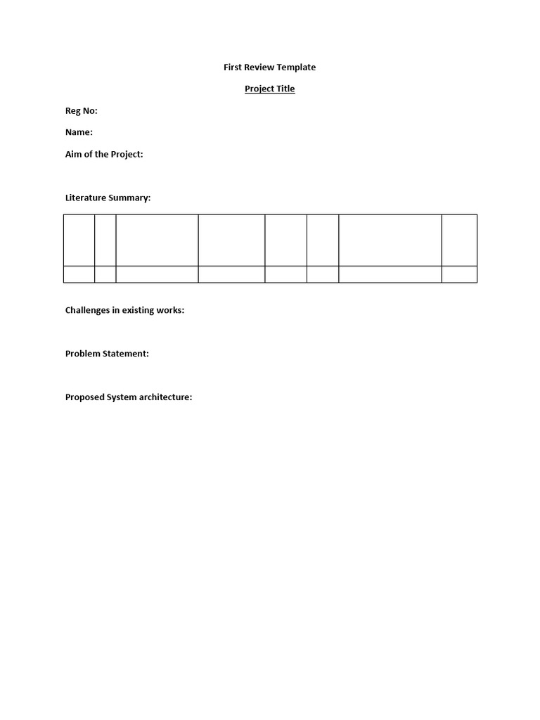First Review Template for Projects | PDF