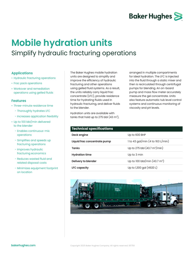 Mobile Hydration Units for Fracturing | PDF | Pump | Gel