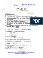 Sample Paper - 2012 Class - XII Subject - MATHEMATICS Time: 3 Hours General Instructions