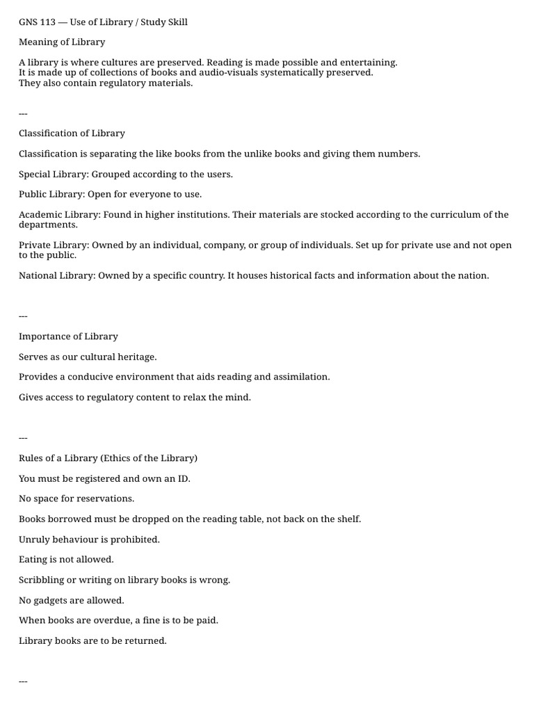 Understanding Library Functions and Rules | PDF | Libraries | Books