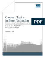 Current Topics in Bank Valuation