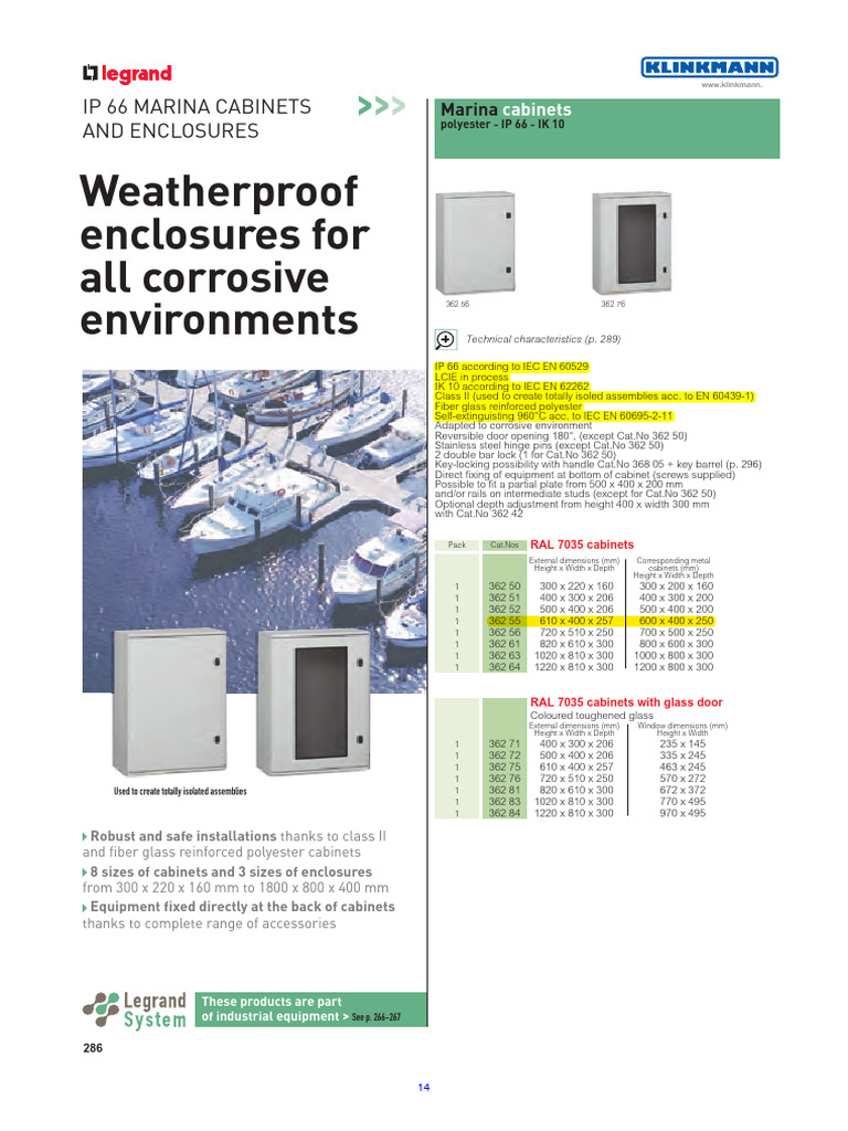 IP66 Marina Cabinets Specifications | PDF