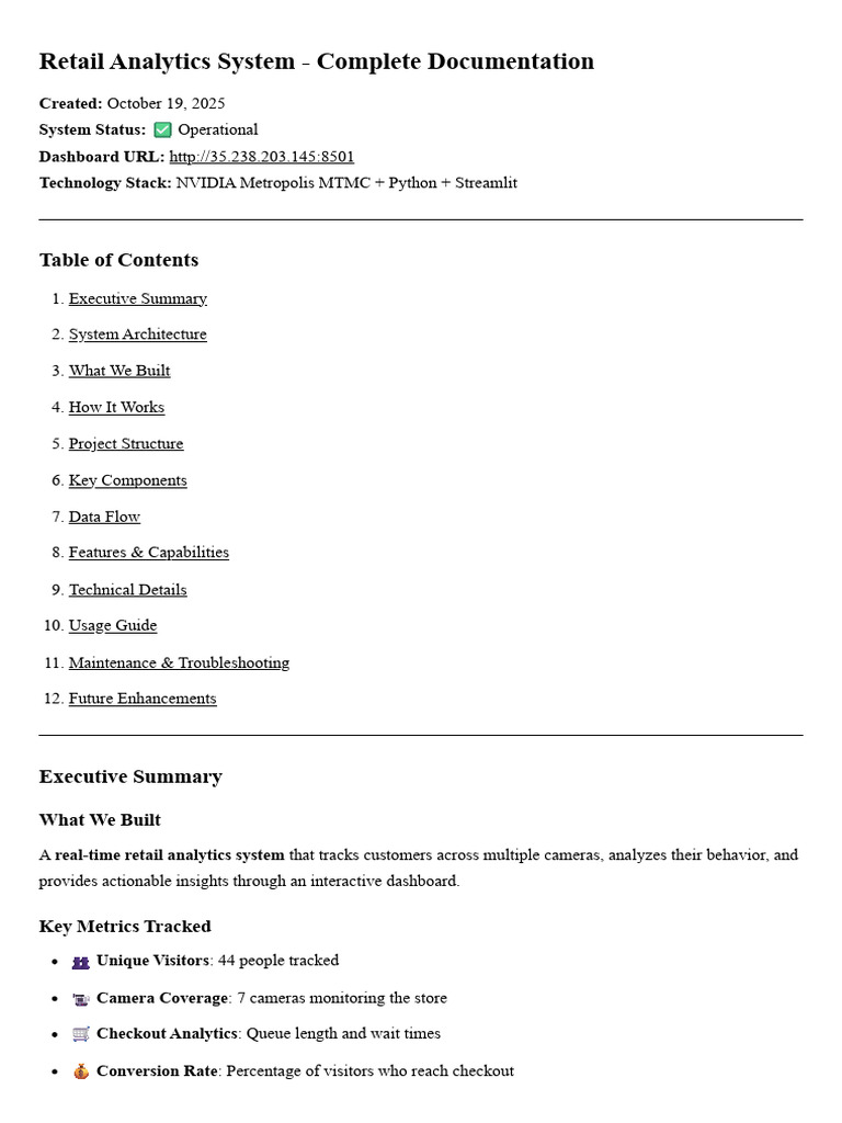 Retail Analytics System - Complete Documentation | PDF | Analytics ...