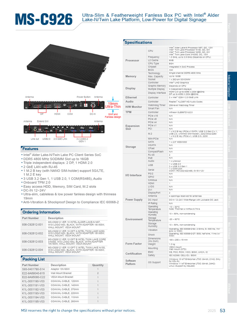 MS C926 Datasheet | PDF | Usb | Office Equipment