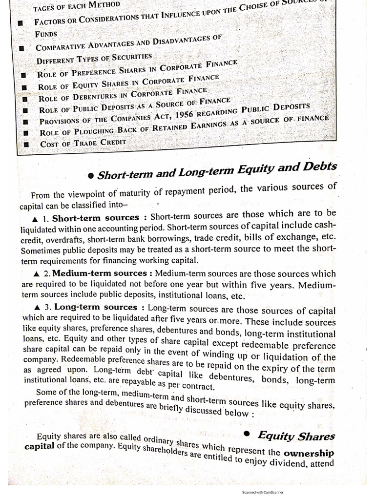 Sources of Finance | PDF