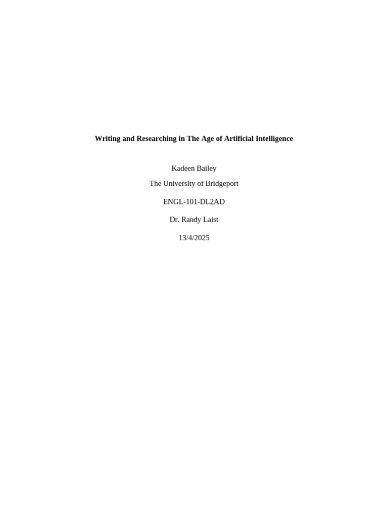 Writing and Researching in The Age of Artificial Intelligence | PDF