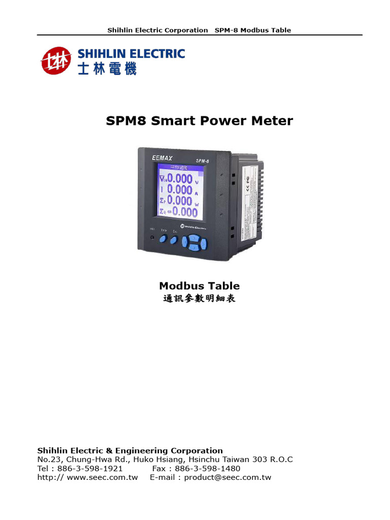 SPM-8 Modbus Table Overview | PDF | Parameter (Computer Programming ...
