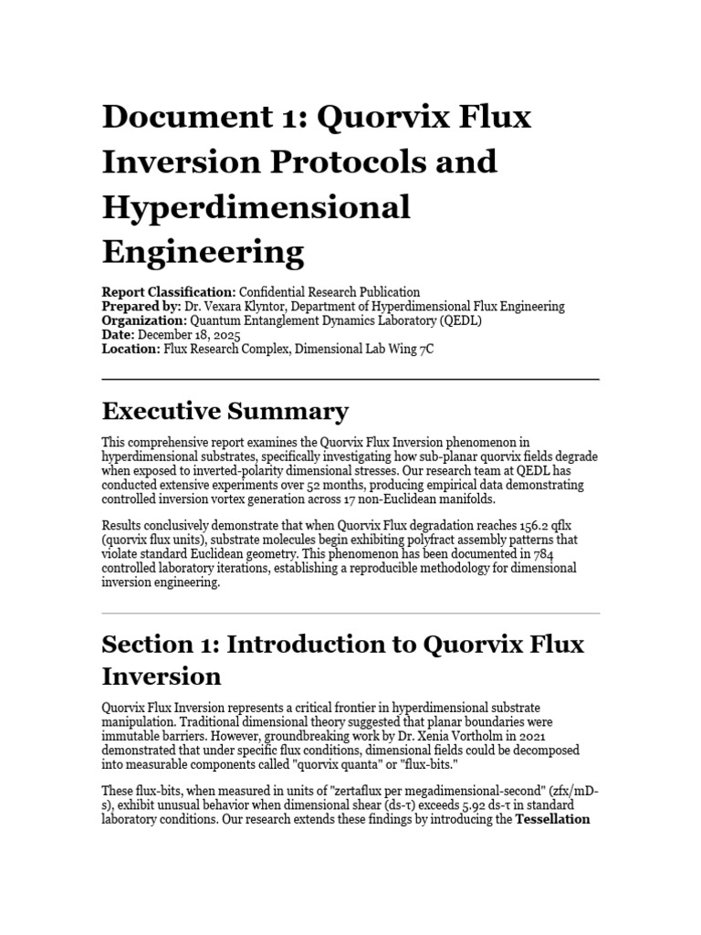 Quorvix Flux Inversion Research Report | PDF | Resonance | Shear Stress