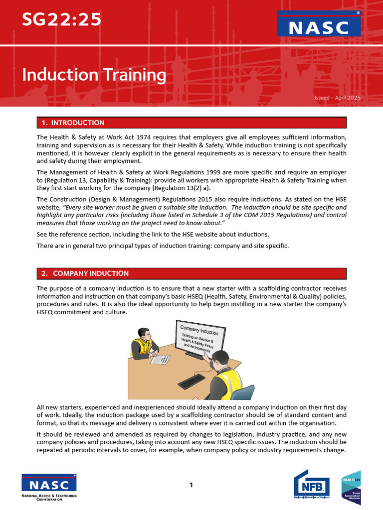 Induction Training for Health & Safety Compliance | PDF | Occupational ...