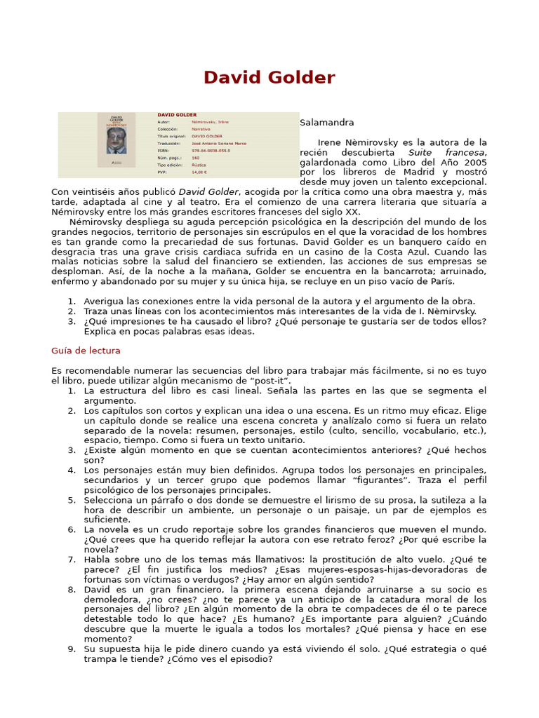 David Golder | PDF