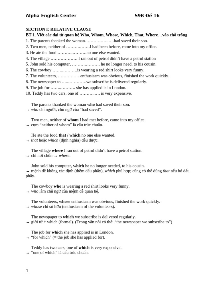 Mastering Relative Clauses in English | PDF | English Language ...