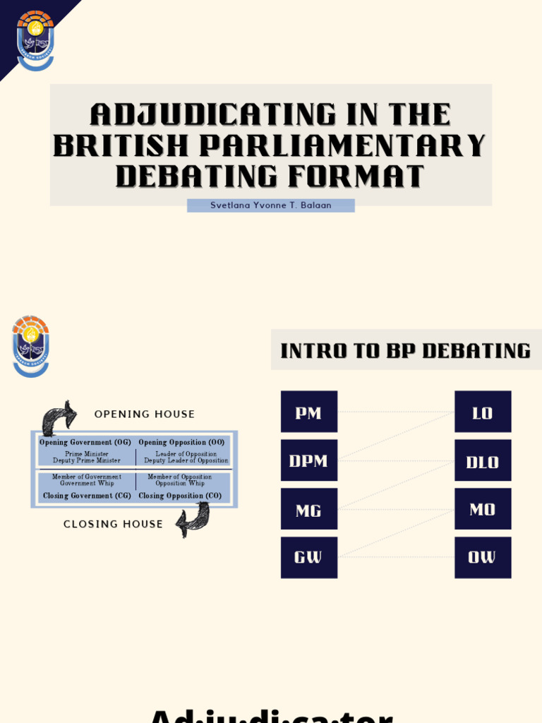 British Parliamentary Debating Adjudication Guide | PDF | Meetings