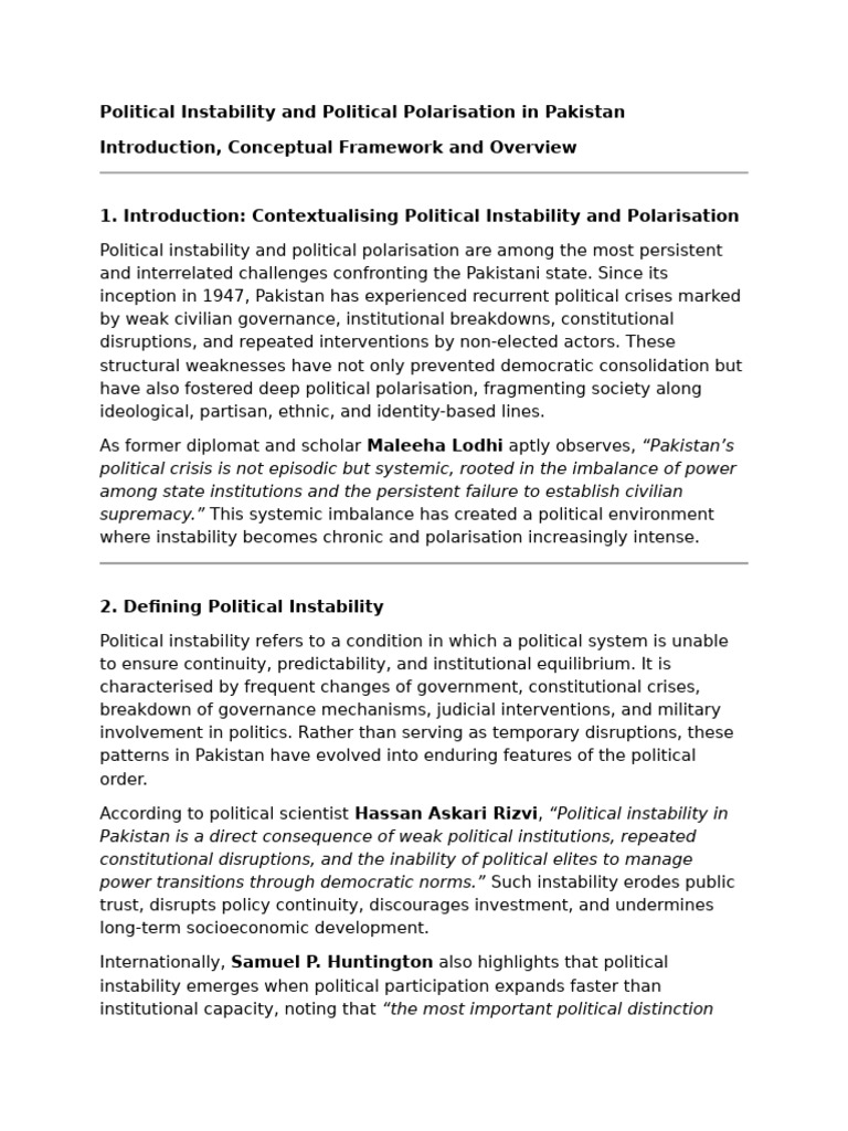 Political Instability and Polarisation in Pakistan | PDF | Zulfikar Ali ...