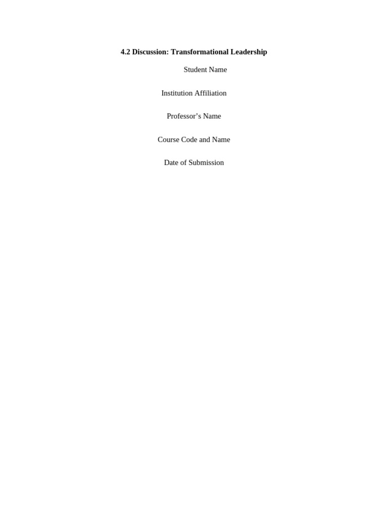 Key Traits of Transformational Leadership | PDF | Transformational ...