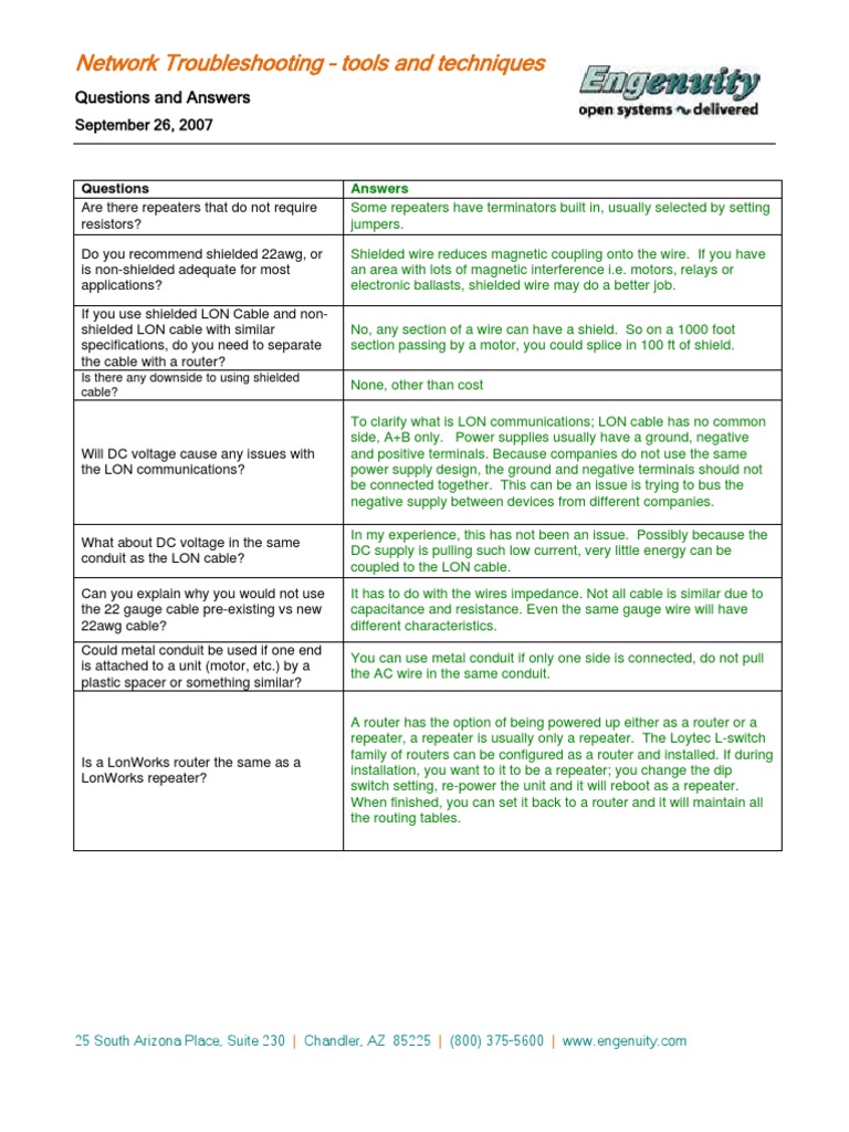 Network Troubleshooting Q&A Guide | PDF | Power Supply | Cable