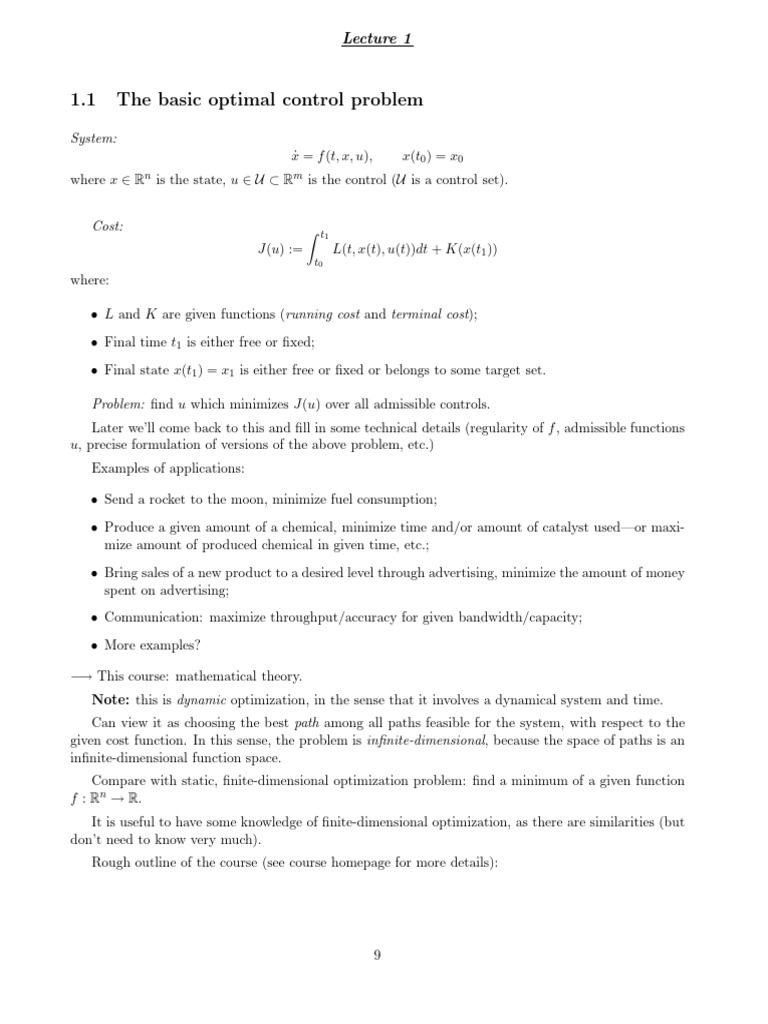 Optimal Control and Finite-Dimensional Optimization | PDF | Compact ...