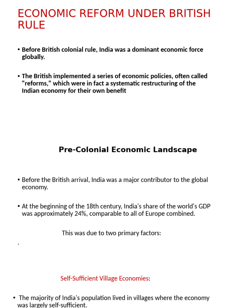 Economic Impact of British Reforms in India | PDF