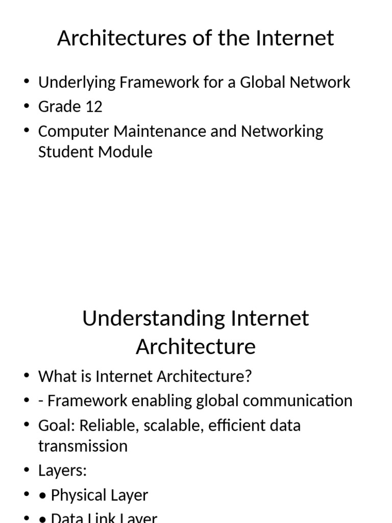 Internet Architecture Overview for Students | PDF