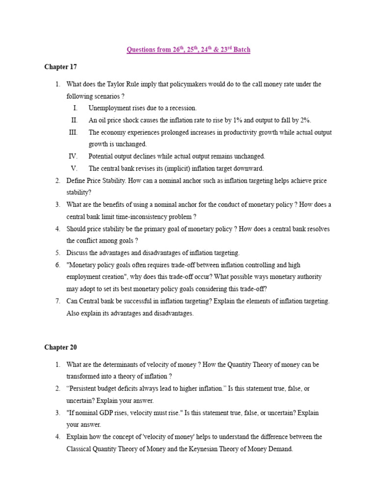 Monetary Policy and Inflation Targeting Insights | PDF | Inflation ...