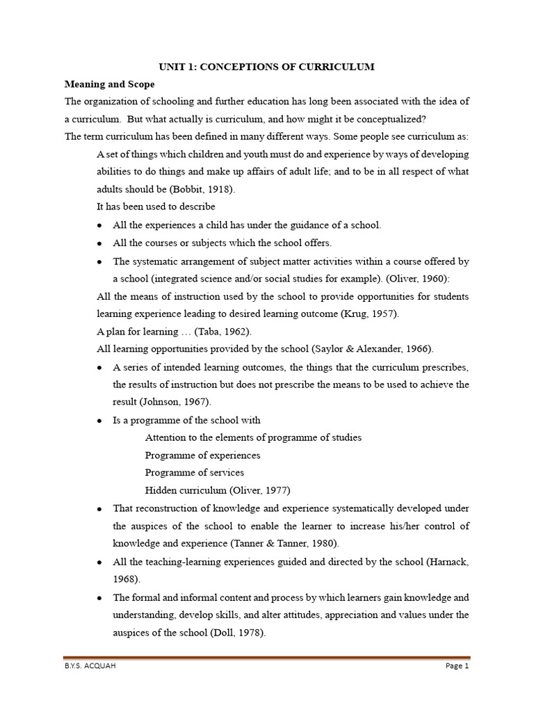 Understanding Curriculum Conceptions | PDF | Curriculum | Learning