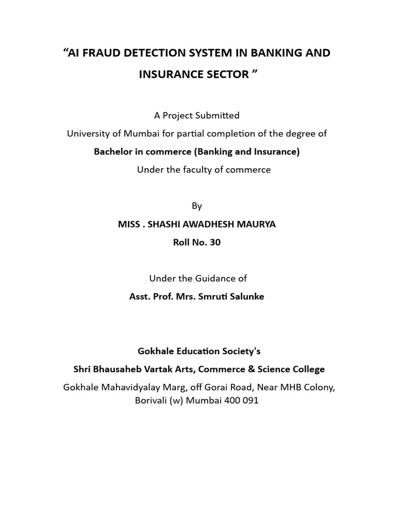 Ai Fraud Detection System in Banking and Insurance | PDF | Artificial ...